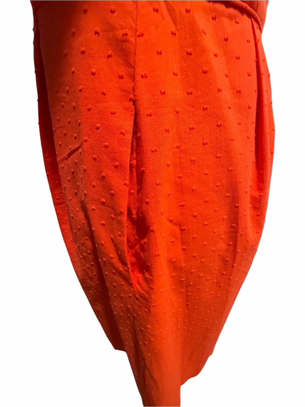J.Crew Orange Swiss Dot Strapless Cotton Dress Size 2 - Picture 6 of 10